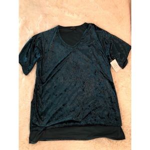 Emerald velvet top